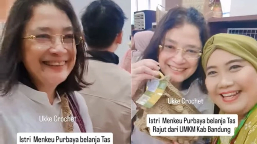 Istri Menkeu Purbaya Belanja Tas Rajut. (Instagram)
